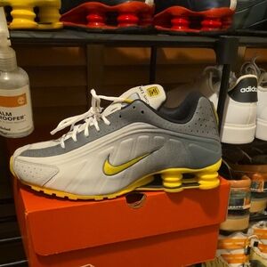 Nike Shox Gray and Yellow Sneakers